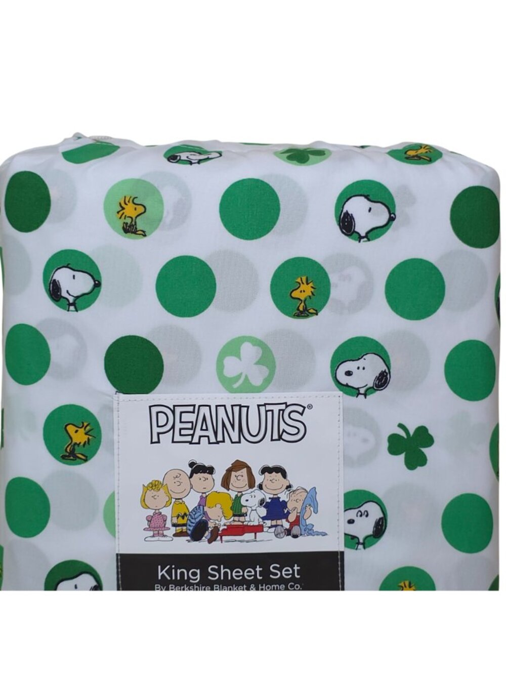 Peanuts Snoopy & Woodstock King Sheets Shamrock St Patrick's Day By Berkshire - Picture 6 of 6